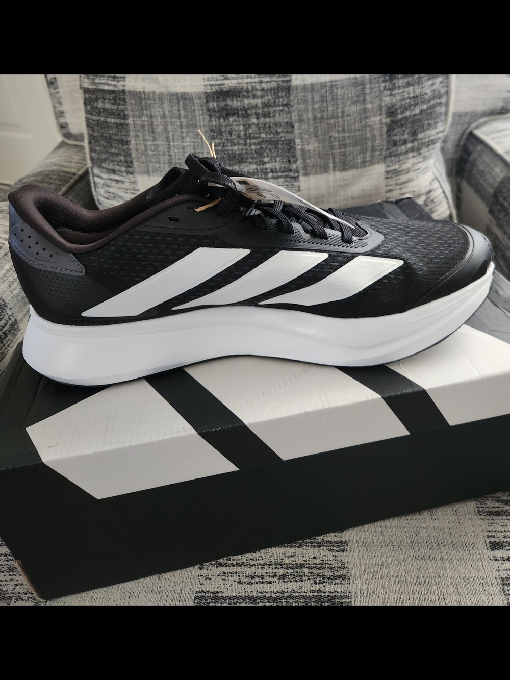 adidas Men's Black and White Athletic Running Shoes